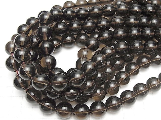 Smoky Quartz AAA Round 14mm [2mm hole] 1/4 or 1strand beads (aprx.15inch/36cm)