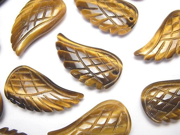 Angel Wing, Tiger's Eye Gemstone Beads