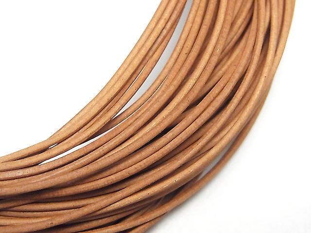 European Leather Cord, Round Wire [1mm][1.5mm][2mm][3mm], Natural, 1 roll