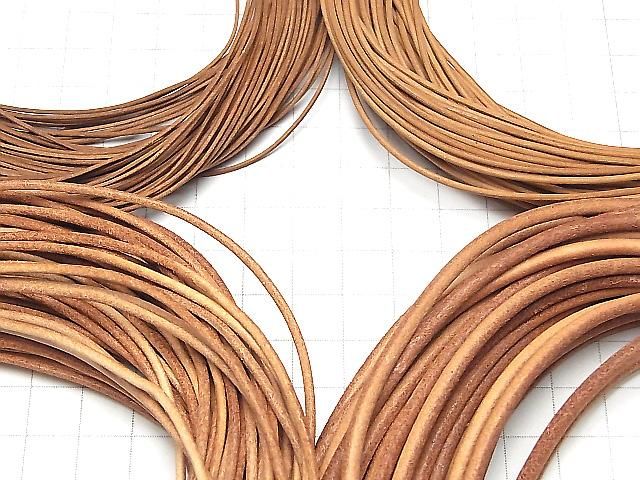 European Leather Cord, Round Wire [1mm][1.5mm][2mm][3mm], Natural, 1 roll