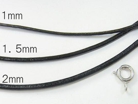 Europe Leather Cord Round wire [1 mm] [1.5 mm] [2 mm] black 1 roll (20 m)