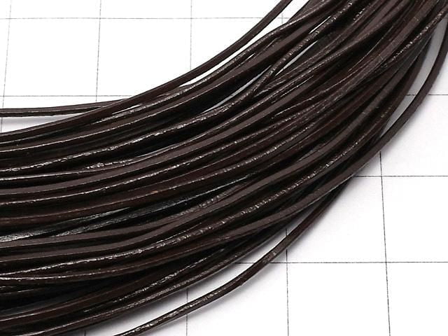 European Leather Cord, Round Wire [1mm][1.5mm][2mm] Coffee (Brown), 1 roll (20m)