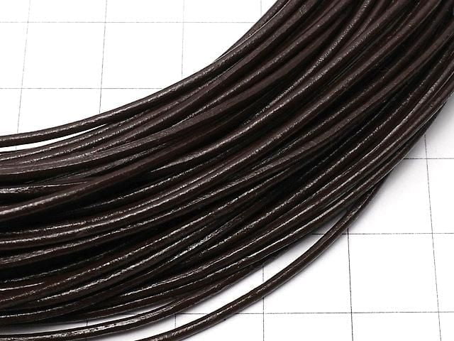 European Leather Cord, Round Wire [1mm][1.5mm][2mm] Coffee (Brown), 1 roll (20m)