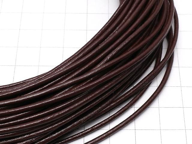 European Leather Cord, Round Wire [1mm][1.5mm][2mm], Dark Red, 1 roll (20m)