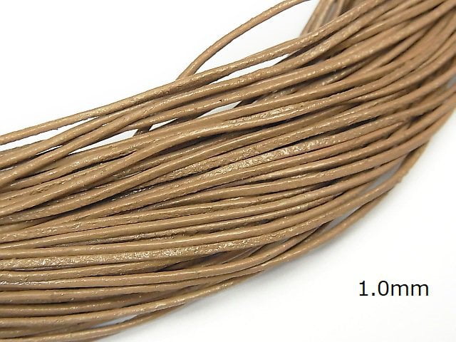 Europe Leather Cord Round wire [1 mm] [1.5 mm] [2 mm] tan 1 roll (20 m)