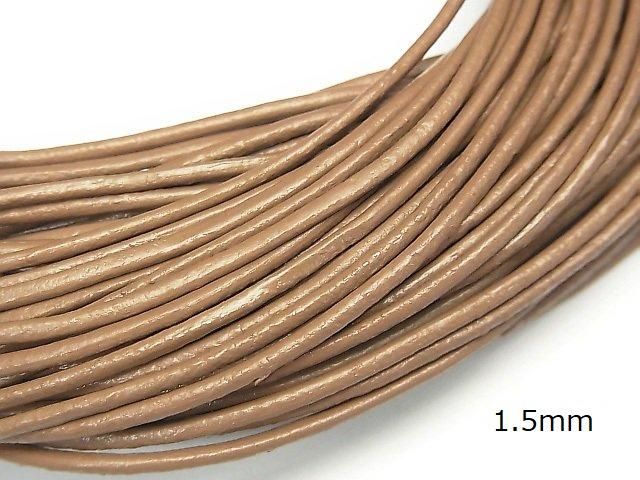 European Leather Cord, Round Wire [1mm][1.5mm][2mm] Tan, 1 roll (20m)