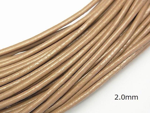 European Leather Cord, Round Wire [1mm][1.5mm][2mm] Tan, 1 roll (20m)