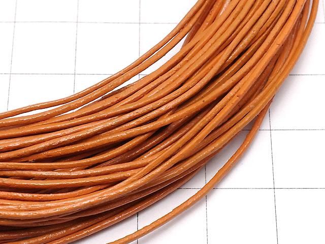 European Leather Cord, Round Wire [1mm][1.5mm][2mm], Orange, 1 roll (20m)