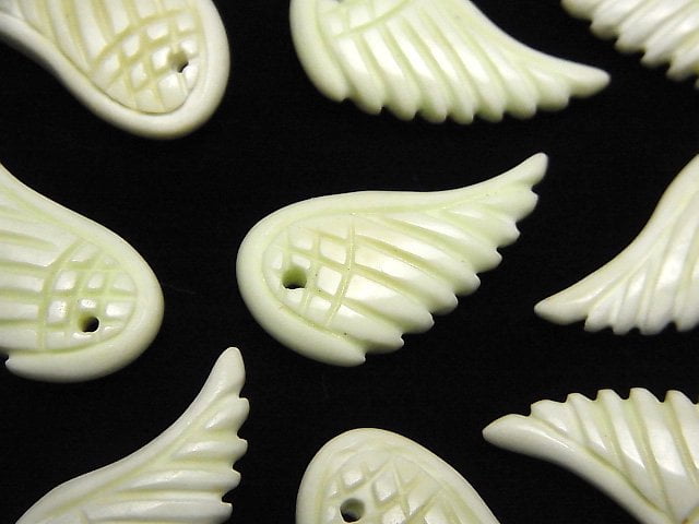 Angel Wing, Lemon Chrysoprase, Lemon Chrysoprase(Citron Magnesite) Gemstone Beads