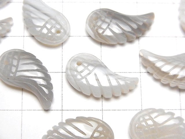 [Video] Brown - White Stripe Agate Angel Wing [S] [M] 3pcs