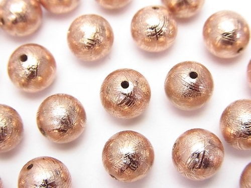 Meteorite (Muonionalusta) Round 8mm Pink Gold 1pc