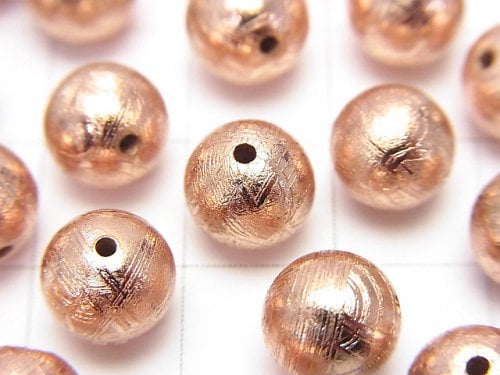 Meteorite (Muonionalusta) Round 8mm Pink Gold 1pc