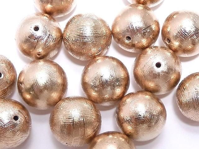 [Video] Meteorite (Muonionalusta) Round 12mm Pink Gold 1pc