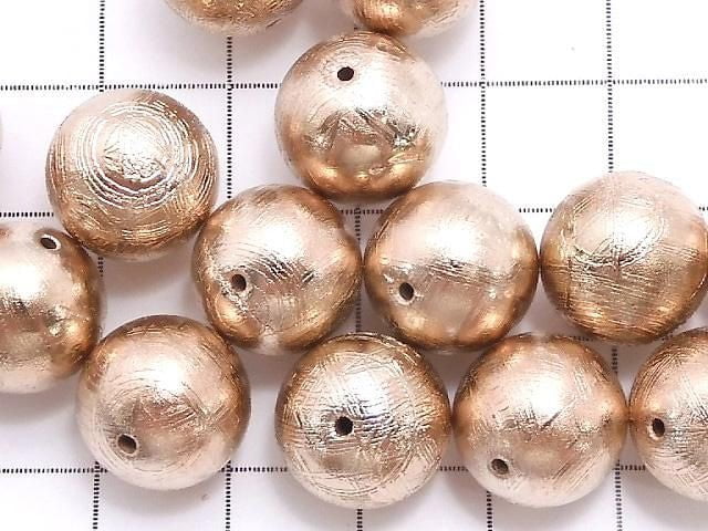 [Video] Meteorite (Muonionalusta) Round 12mm Pink Gold 1pc
