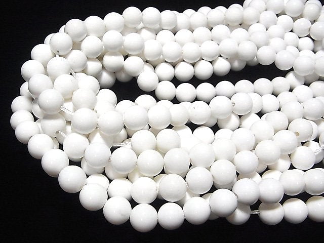 White Onyx AAA Round 10mm [2mm hole] half or 1-strand beads (approx. 15 inches/36 cm)