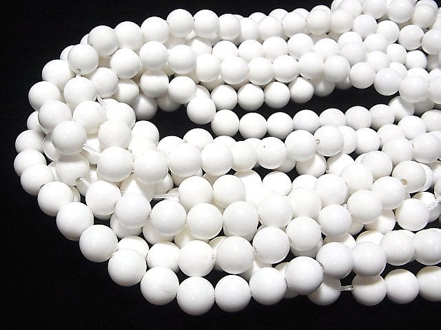 White Onyx AAA 'Round 10 mm [2 mm hole] half or 1 strand beads (aprx.15 inch / 36 cm)