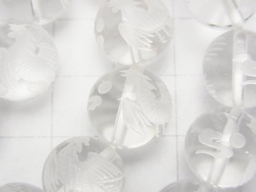 [Video] Phoenix (Four Divine Beasts) Carved! Crystal AAA Round 10mm, 12mm, 14mm, 16mm, 18mm half chain/Bracelet