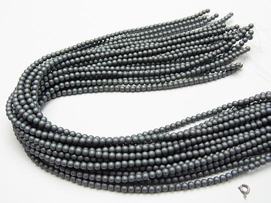 1strand $1.79! Frost Hematite Round 4mm 1strand beads (aprx.15inch / 38cm)