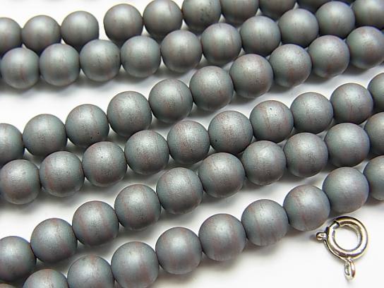 1strand $2.39! Frost Hematite Round 6mm 1strand beads (aprx.15inch / 38cm)