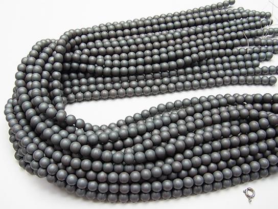 1strand $2.39! Frost Hematite Round 6mm 1strand beads (aprx.15inch / 38cm)