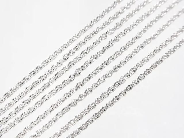 Silver925 Cable Chain 1.1mm Sterling Silver Finish [38cm][40cm][45cm][50cm][60cm][75cm] Necklace 1pc