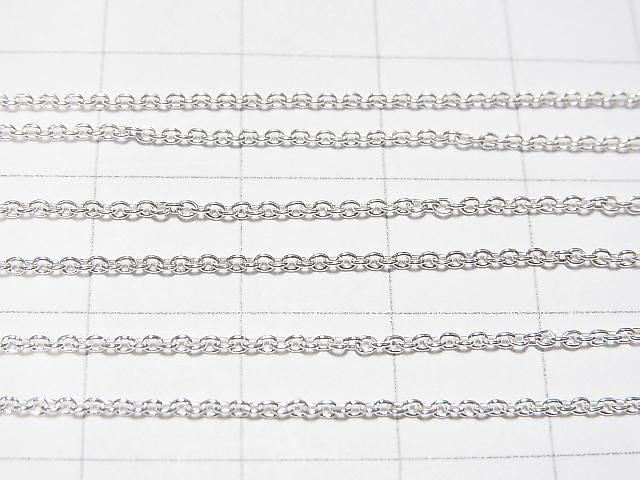 Silver925 Cable Chain 1.1mm Sterling Silver Finish [38cm][40cm][45cm][50cm][60cm][75cm] Necklace 1pc