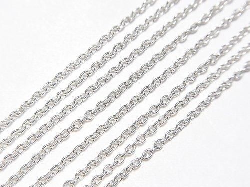 Silver925 Cable Chain 1.3mm Sterling Silver Finish [18cm][38cm][40cm][45cm][50cm][60cm][75cm] Necklace 1pc