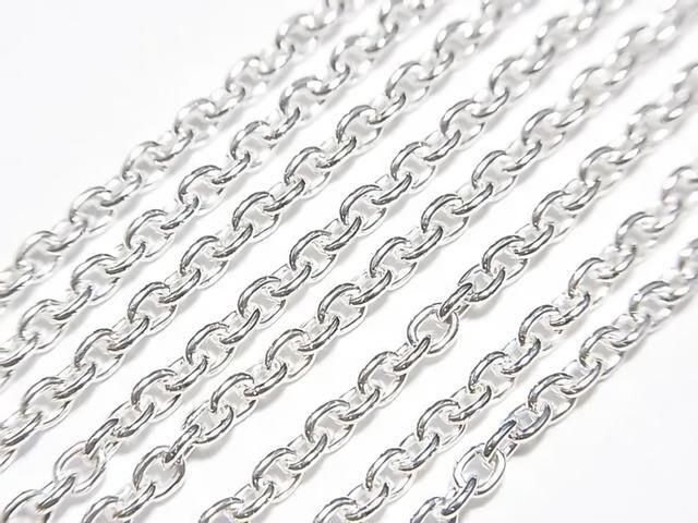 Silver925 Cable Chain 2.3mm Sterling Silver Finish [18cm][40cm][45cm][50cm][60cm] Necklace 1pc