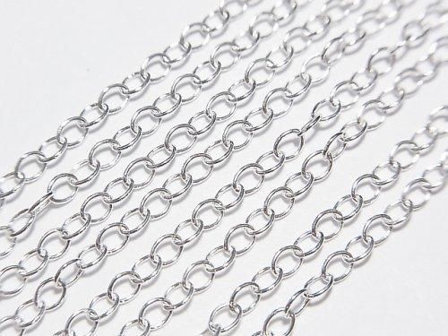 Silver925 Long Cable Chain 2.5mm Sterling Silver Finish [38cm][40cm][45cm][50cm][60cm] Necklace 1pc