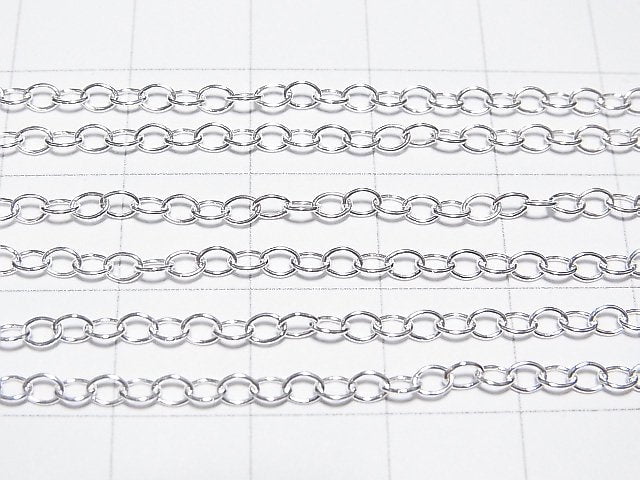 Silver925 Long Cable Chain 2.5mm Sterling Silver Finish [38cm][40cm][45cm][50cm][60cm] Necklace 1pc