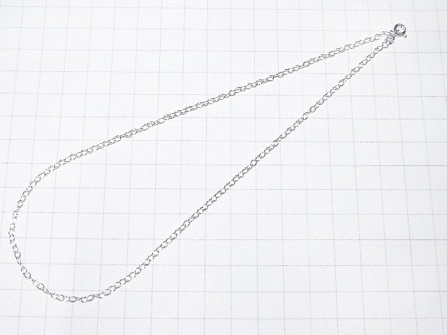 Silver925 Long Cable Chain 2.5mm Sterling Silver Finish [38cm][40cm][45cm][50cm][60cm] Necklace 1pc