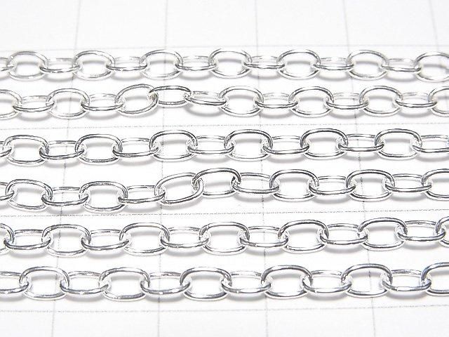 Silver925 Long Cable Chain 3.0mm Sterling Silver Finish [40cm][45cm][50cm][60cm] Necklace 1pc