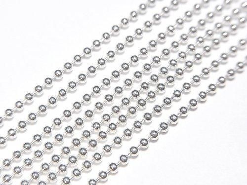 Chaîne à billes en Argent 925, finition Argent Pur 1.5mm [40cm][45cm][50cm] Collier 1pc