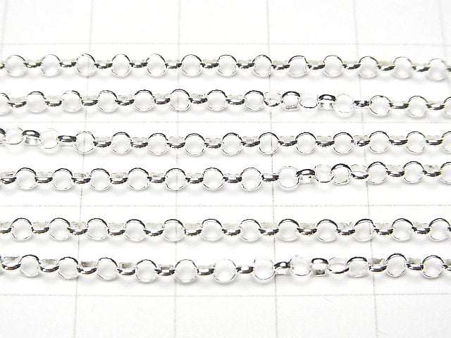 Silver925 Rolo Chain 2.5mm Sterling Silver Finish [40cm][45cm][50cm][60cm] Necklace 1pc