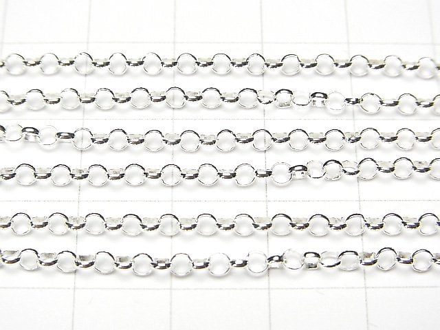 Silver925 Rolo Chain 2.5mm Sterling Silver Finish [40cm][45cm][50cm][60cm] Necklace 1pc