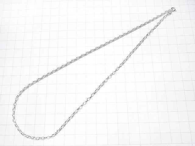 Silver925 Long Rolo Chain 2.5mm Pure Silver Finish [40cm][45cm][50cm][60cm] Necklace 1pc