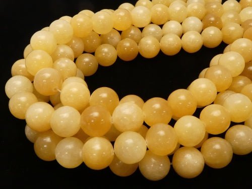 Yellow Jade Round 14mm half or 1strand beads (aprx.15inch / 38cm)