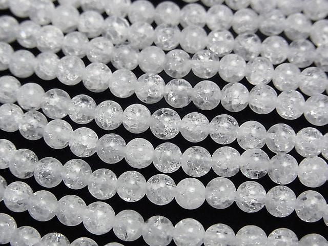 Cracked Crystal  Round 4mm 1strand beads (aprx.14inch/34cm)