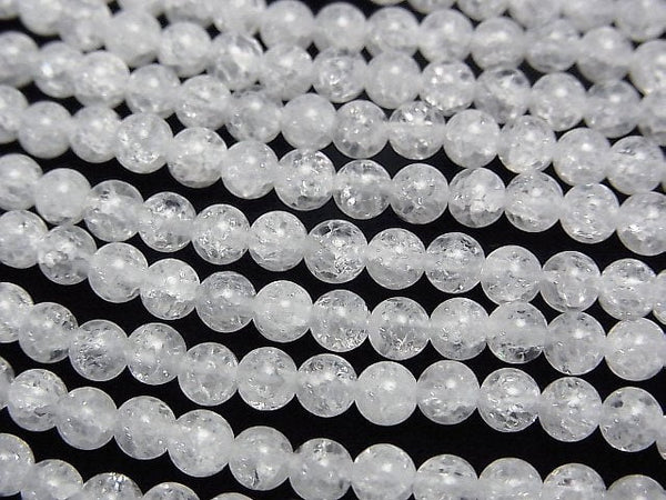 Cracked Crystal, Round Gemstone Beads