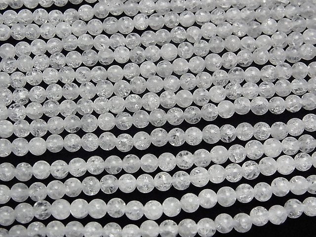 Cracked Crystal  Round 4mm 1strand beads (aprx.15inch/36cm)