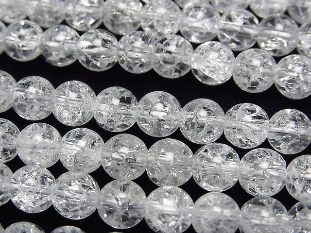 [Video]Cracked Crystal Round 6mm 1strand beads (aprx.15inch/36cm)