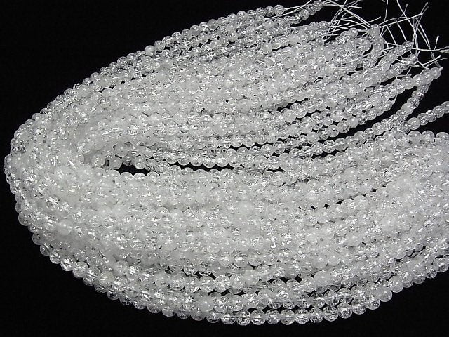 [Video]Cracked Crystal Round 6mm 1strand beads (aprx.15inch/36cm)