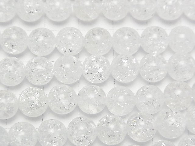 [Video]Cracked Crystal (Crack Quartz) Round 8mm 1strand beads (aprx.15inch/37cm)