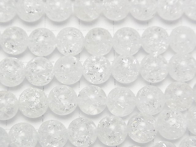 [Video]Cracked Crystal (Crack Quartz) Round 8mm 1strand beads (aprx.15inch/37cm)