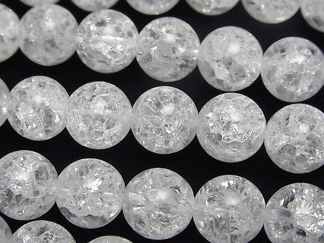 Cracked Crystal  Round 10mm half or 1strand beads (aprx.15inch/36cm)