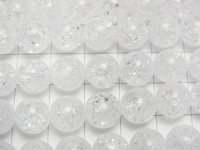 Cracked Crystal  Round 10mm half or 1strand beads (aprx.15inch/36cm)