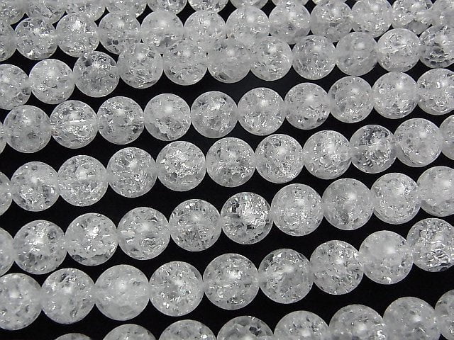 Cracked Crystal  Round 10mm half or 1strand beads (aprx.15inch/36cm)