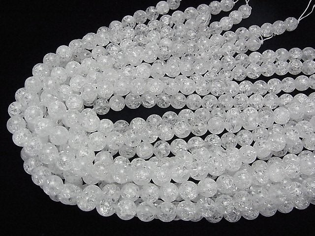 Cracked Crystal  Round 10mm half or 1strand beads (aprx.15inch/36cm)