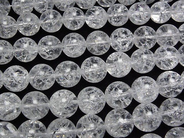 Cracked Crystal  Round 14mm 1/4 or 1strand beads (aprx.15inch/36cm)