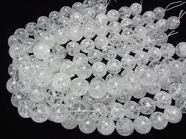 Cracked Crystal  Round 18mm 1/4 or 1strand beads (aprx.15inch/37cm)